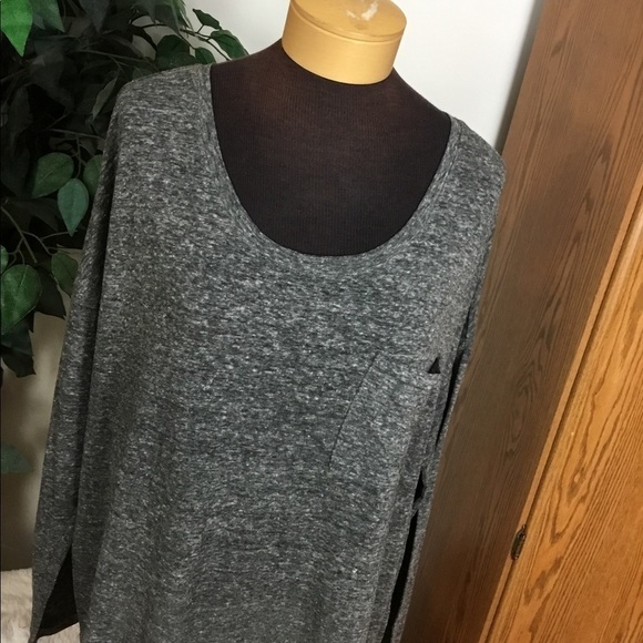 OLD Navy boyfriend gray/black/white marled long sleeve tee XL - Picture 10 of 10